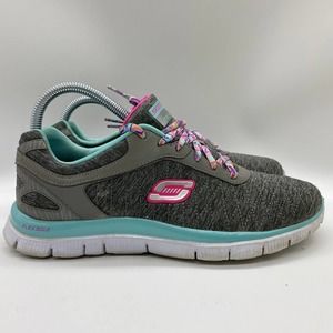 Size 6 Skechers Girl's Gray Appeal Eye Catcher Athletic Sneaker Shoes 81844L